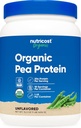 Nutricost Organic Pea Protein Powder (1 LB) Unflavored - Certified USDA Organic, Białko z roślin, Wegetariański Przyjazny, Gluten Free, Non-GMO