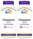 21 Century Cynamon 2000 mg Per Serving Plus Chrom Kapsułki wegetariańskie 120 Count - Opakowanie 2