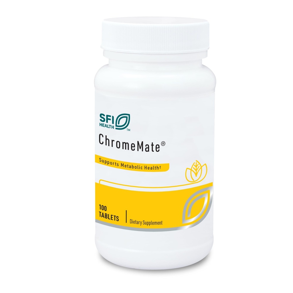 Chromemat zdrowia Klaire Labs SFI - Chromemat Polinikotynian chromowy 200mcg Suplement - Biodostępna postać chromu z niacyną - Hipoalergiczne (100 tabletek)