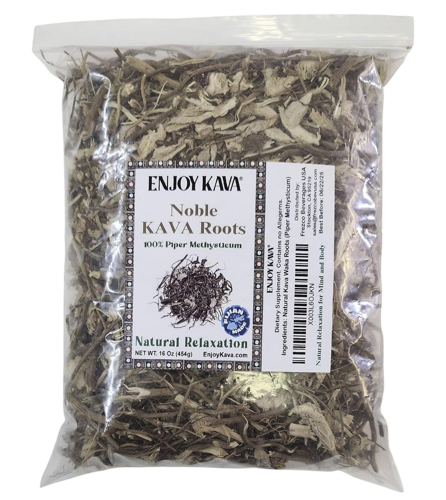 Autentyczny 100% Noble KAVA - Root Cut & Sifted (16 Oz Bag) importowany z Wysp FIJI