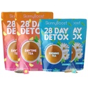 Skinny Boost Detox Tea Kit - 4 PACK - 2 Teas Daytime (56 Bags) 2- wieczorne Teas (28 Bags) - Herbal Detox dla wagi, Metabolizm, Energia, Bloating & Colon Cleanse - Zielona herbata, Wegan, Keto, Non-GMO, Sugar- Free