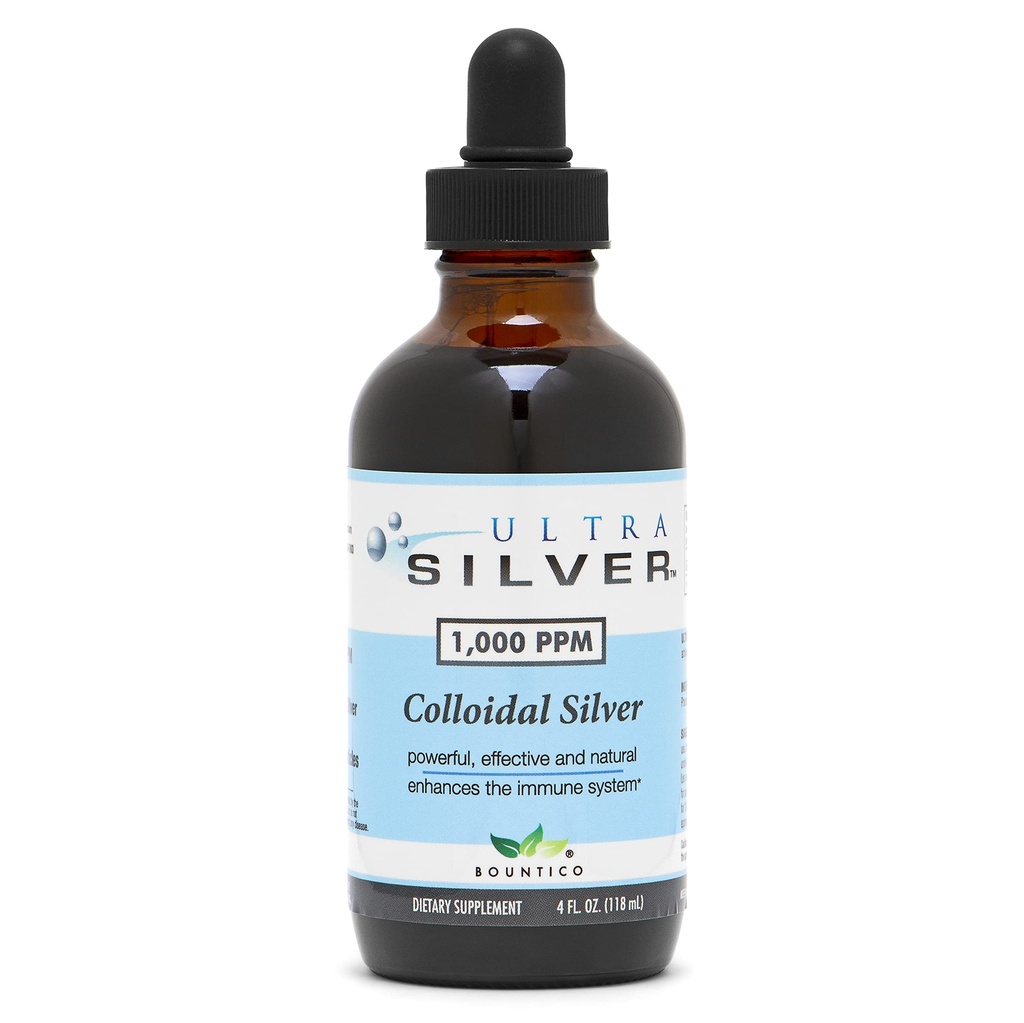 Ultra Silver ® Colloidalne srebro 124; 1000 PPM, 4 Oz (118ml) 124; Suplement mineralny 124; Prawdziwe Colloidalne srebro - z Dropper