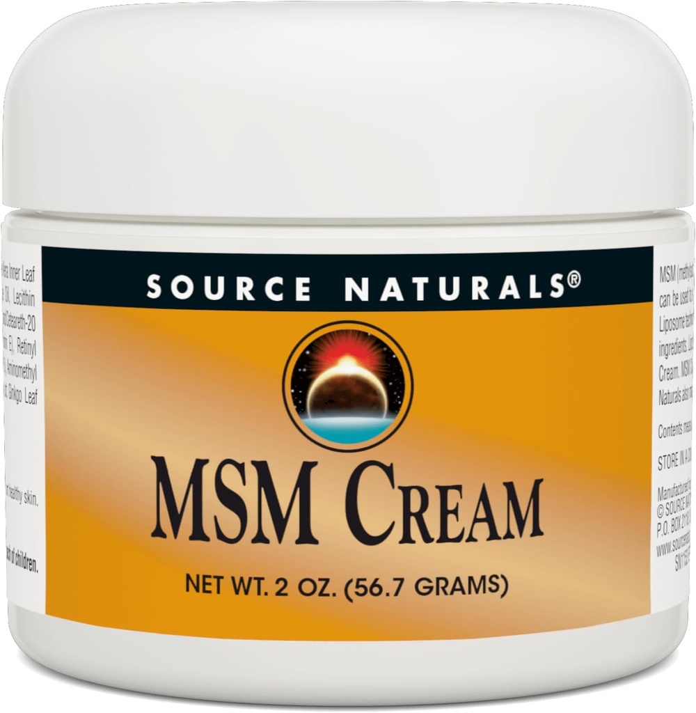 Źródło Naturals MSM Cream - Zawiera witaminę E i Ginkgo - 2 oz