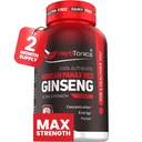 Herbtonics Koreański czerwony Panax Ginseng 1500mg - Suplement energetyczny dla Peak Performance, Focus & Vitality - Wysoka moc Ginseng Root Extract - 120 Vegan kapsułki
