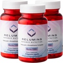 Reluminy Advance Nutrition Gluta 1000 - Reduced L- glutation, Alpha Lipoic Acid & Rose HIPS, Antyoksydant Support for Skin & General Wellness, Made in USA - 30 Capsules x 3 Butelki (45- Day Supply)