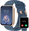 RUIMEN Smart Watch for Women Men (Odpowiedź / Wykonaj połączenia) Kompatybilny z telefonami iPhone / Android, 1.85 "HD Screen Fitness Tracker Heart Rate Monitor 100 + Sports Tracker Watch Waterproof (Niebieski)