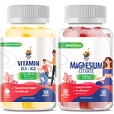 Magnezu Gummies dla dzieci i dorosłych - 500mg i witaminy D3 K2 Gummies 5000 j.m.. Recall Magnezu Chews - Magnezu Citrate Chewable Supplement for Mood & Wsparcie dla mięśni