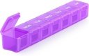 Sukuos Extra Dużego Weekly Pill Organizator, 7 Daily Pill Box Case Artretitis Przyjazny, Silkscreen Wydrukowany pojemnik na leki z jasnym lid dla witamin, Oleje rybne lub suplementy (fioletowy)