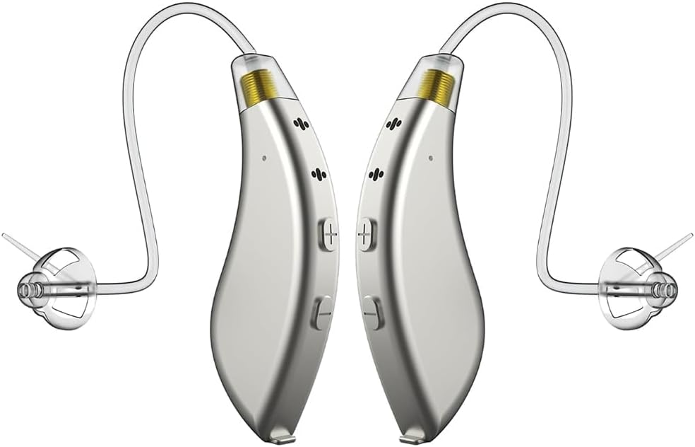 BlaidsX Pro Programowalne aparaty słuchowe dla dorosłych z aplikacją mobilną, test słuchu i anulowanie hałasu, aparaty słuchowe dla seniorów z Bluetooth, Dual Mic & 48 DSP Channels