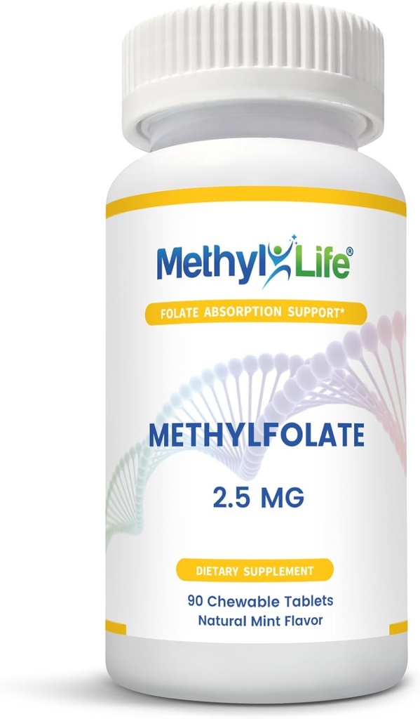 2, 5 - 5 - MTHF jako Magnafolate- C (2 500 µg na tabletkę) - [90 tabletek do żucia]