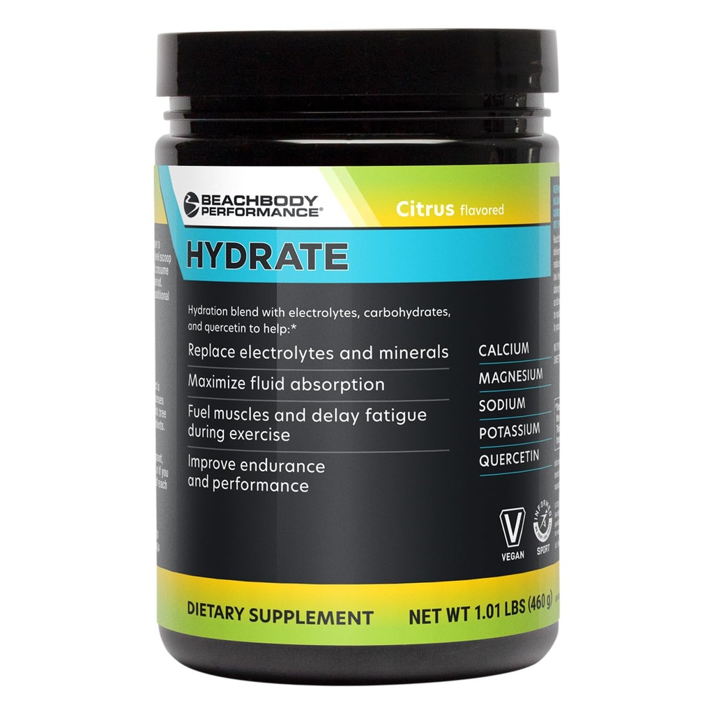 Bodi Hydrate Performance Hydration Supplement, Quercetin Enriched Electrolyte Powder, 4 Kluczowe elektrolity: Potas, Magnez, Sodu, Wapnia - Wspiera Endurance & Fluid Balance, Citrus, 40 SRV