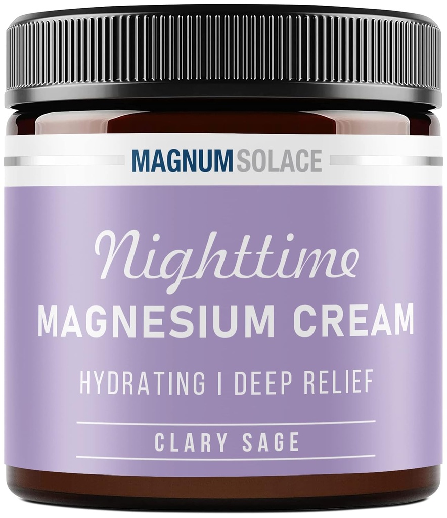Lody magnezowe - Nocny krem magnezowy - Zastosuj do nóg, ramion lub klatki piersiowej - Chlorek magnezowy - USA Made and Safe for Kids (Clary Sage)
