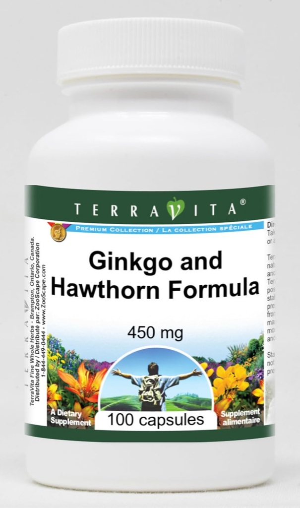 Wzór Ginkgo i Hawthorn - 450 mg (100 kapsułek, ZIN: 514013)