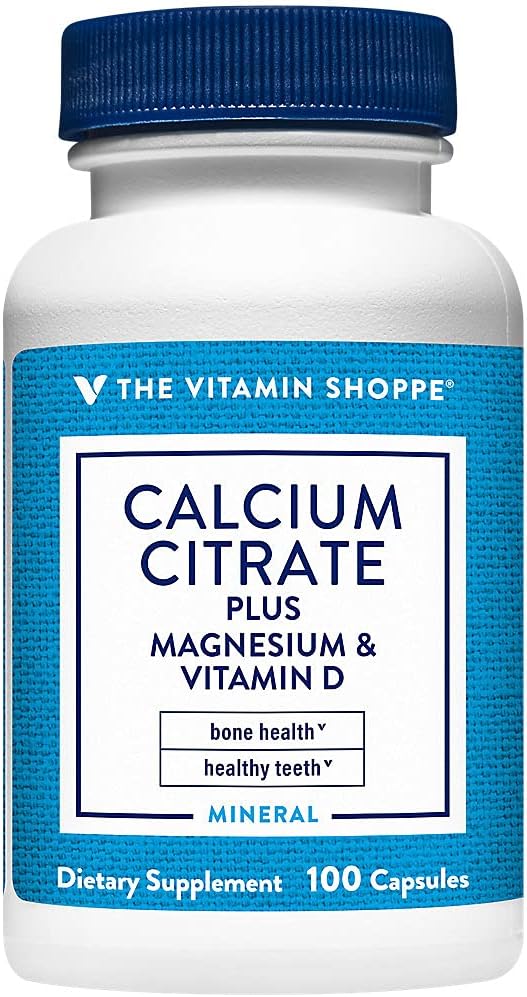 Calcium Citrate+Magnesium&Vitamin D,Multi-Mineral Bone Health Supplement,Vitamin D Aids Absorption, Calcium 999mg, Magnesium 567mg, Vitamin D 612IU per Daily dose (100 Capsules) by The Vitamin Shoppe