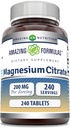 Amazing Supples Magnezu Citrate 124; 200 Mg Tablets Bird124; Mineral Supplement Bird124; Non-GMO Bird124; Gluten Free Bird124; Made in USA (1 Pack, 240 Count)