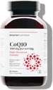 SMARTERNUTRITION CoQ10 400 mg Wysoka absorpcja - naturalnie fermentowany Ubichinon w / Organic Cold- Pressed Olive Oil - for Heart Health, Cellular Energy - Non-GMO, Gluten Free - 60 Count [30- Day Supply]