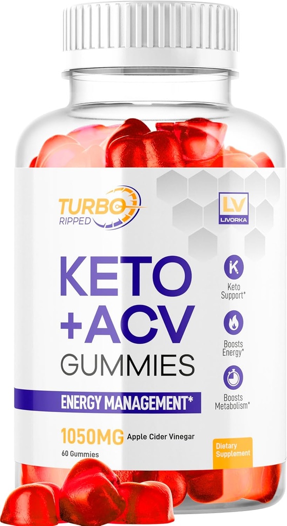 Turbo Ripped Keto Weight Loss ACV Gummies, Turbo Ripped Keto ACV Gummies, Turbo Ripped Gummies, Turbo Ripped Keto ACV Apple Cider Zaawansowany Multivitamin Zdrowe s Gummys, 1 Miesiąc