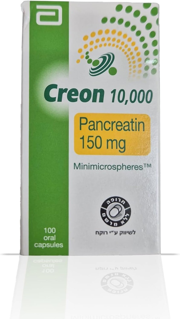 Creon 10 000 Enzym Suplement do Niewydolności Pancreatic - Pomaga w trawieniu z lipazą, proteazą, amylazą - 100 Kapsułek