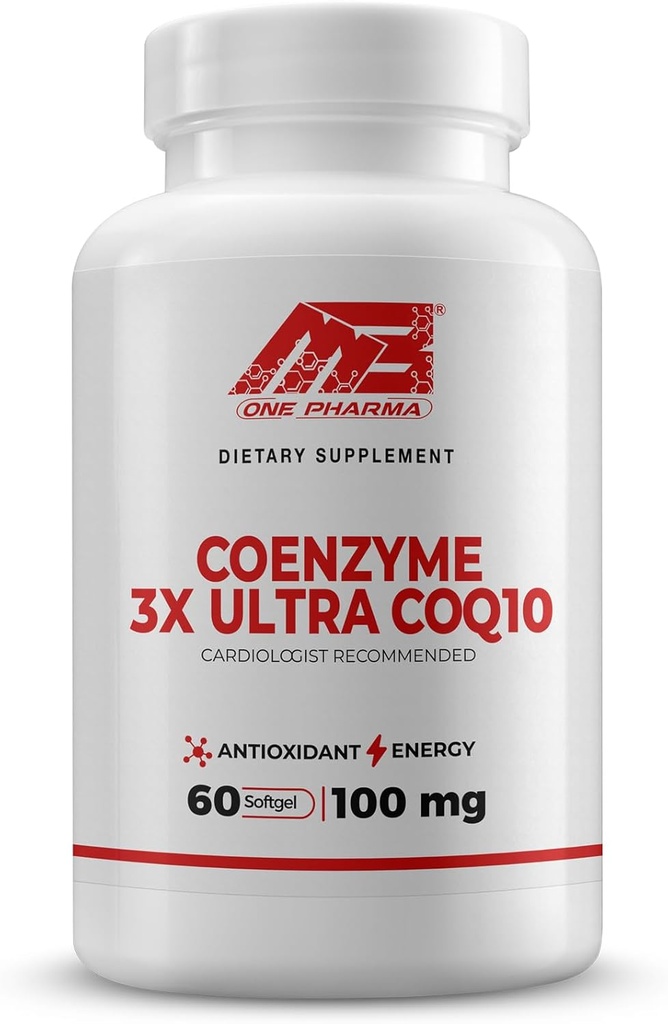 MB Jeden Pharma- COQ10 Suplement (100mg) 60 Supply- 3x Superior Absorpcja Ultra Superior, Przeciwutleniacz Defense - Wspiera Funkcje Serca produkcji energii komórkowej - Non-GMO, Gluten- Free, Wysoka Absorpcja