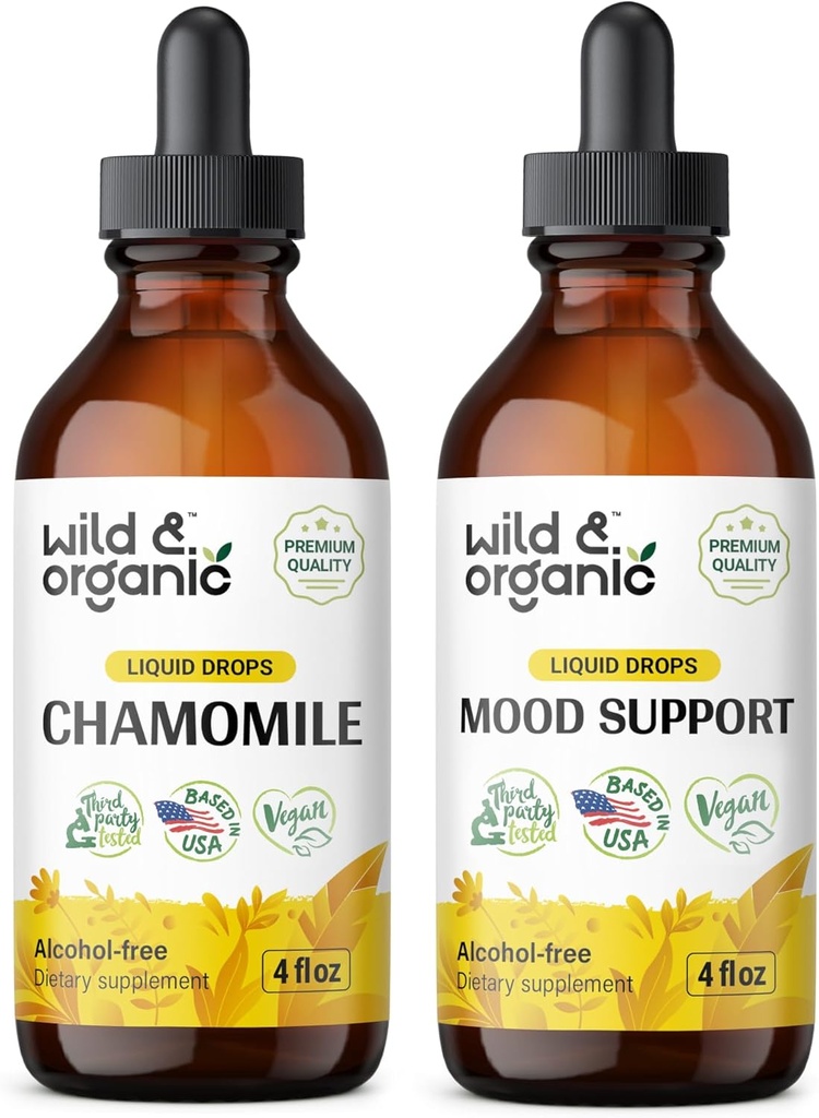 Wild & Organic Rumomile Tincture 4 fl oz & Mood Support Tincture 4 fl oz
