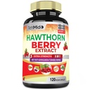 Hawthorn Berry Supplement Extract Kapsułki - 120 Kapsułek wegetariańskich na 4 miesiące - Połączony korzeń buraków, Ashwagandha, Kurkumina kurkumina i Pieprz czarny