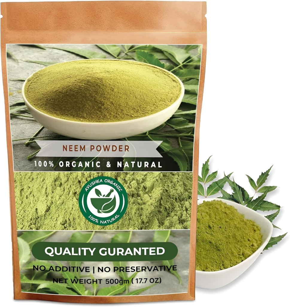 Proszek do neemów 124; Azadirachta Indica 124; Naturalny suplement ziołowy do pielęgnacji skóry i włosów (17.7 OZ 124; 500 gm)