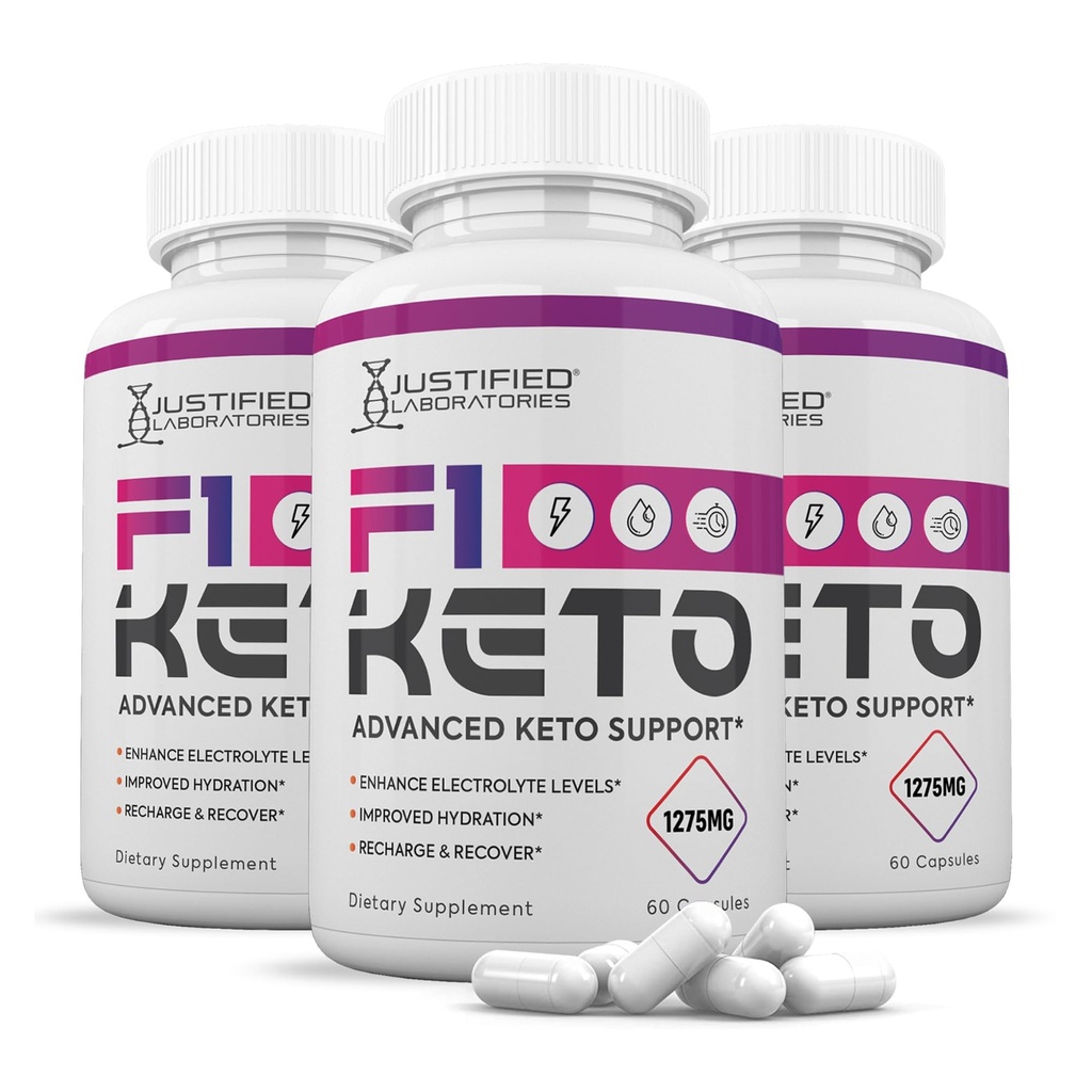 (3 opakowania) F1 Keto Pigułki 1275MG Nowa i ulepszona formuła zawiera jabłko cydr Ocet ekstra Virgin Olive Oil Powder Green Tea Leaf 180 Kapsułki