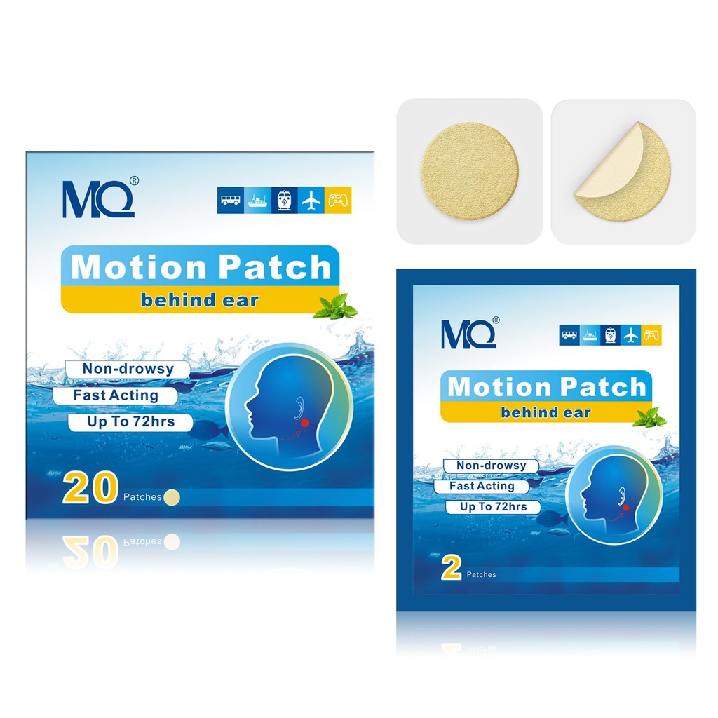 MQ 20ct Motion patches choroby, lekki kolor, Sea patches choroby non Drowsy & Wodoodporny, Cruise Ship Travel Essentials, Szybkie aktorstwo i długotrwałe 72H