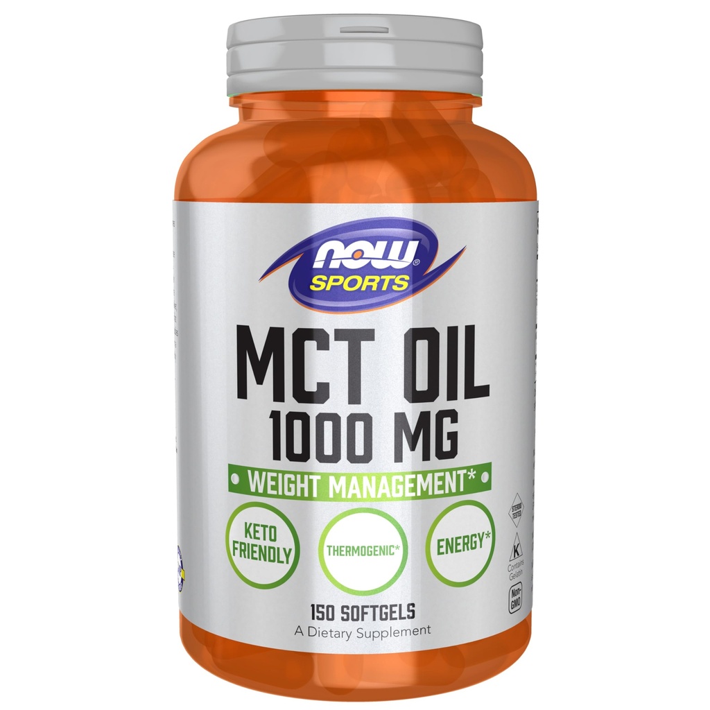 Teraz żywność Sport Nutrition, MCT (Triglicerydy łańcucha środkowego) Olej 1000 mg, Zarządzanie wagą, 150 Softgels