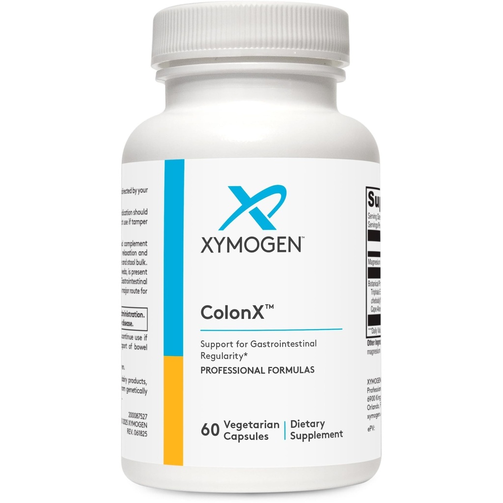 XYMOGEN ColonX - Pomaga GI Motility, Stool luzem, trawienie, Asymilacja i Eliminacja - Suplement Triphala z Magnezu Cytrate, Cape Aloe (60 kapsułki)
