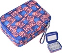 Pigułka organizer Case Travel Medicine Box 7 dzień Suplement witaminy kompaktowy dyspenser w torebce Zipper Pouch (flaga USA)