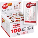 Stopain Relief Pakiety żel kliniczny, 100 Pack, Made in USA, Maximum Performance Pain Relief z 10% Menthol Plus Glukozamina do mięśni Ache, bóle stawów i zapalenie stawów