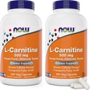 Teraz żywność L- Karnityna 500 mg, 240 Czapki Veg (Opakowanie 2)