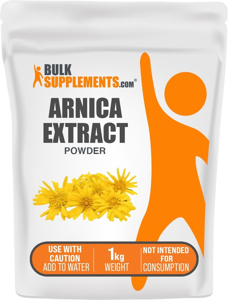 BulkSupplements.com Arnica Extract Powder - Herbal Supplement, z Suszonych kwiatów Arnica, Sługi Wary na użycie, 1kg (2,2 kg) (Opakowanie po 1)