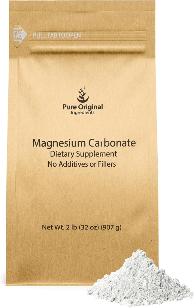 Czyste składniki oryginalne Karbonian magnezu, Suplement magnezu, Non-GMO, Wielofunkcyjny (2 Funt)