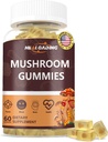 Mushroom Gummies: 10 Functional Mushrooms in One - Lion's Mane, Reishi, chagaCordyceps & More - Natural Focus & Energy Support- Vegan, Non-GMO-60 Gummies