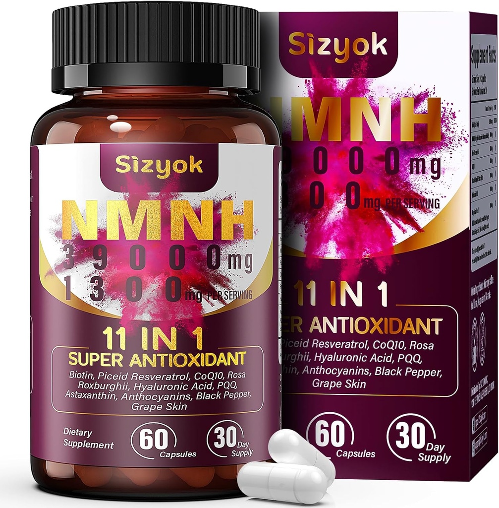 Suplement NMNH (Dihydronikotynamid Mononukleotyd) 600mg - Zwiększenie NAD z Resveratrol, 123456789