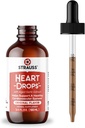 Strauss Naturals Heart Drops - Naturalna jemioła & Wyciąg z czosnku starszych suplement do serca - Pomaga utrzymać zdrowy system sercowo-naczyniowy - Vegan & Non-GMO - 100 ml butelka
