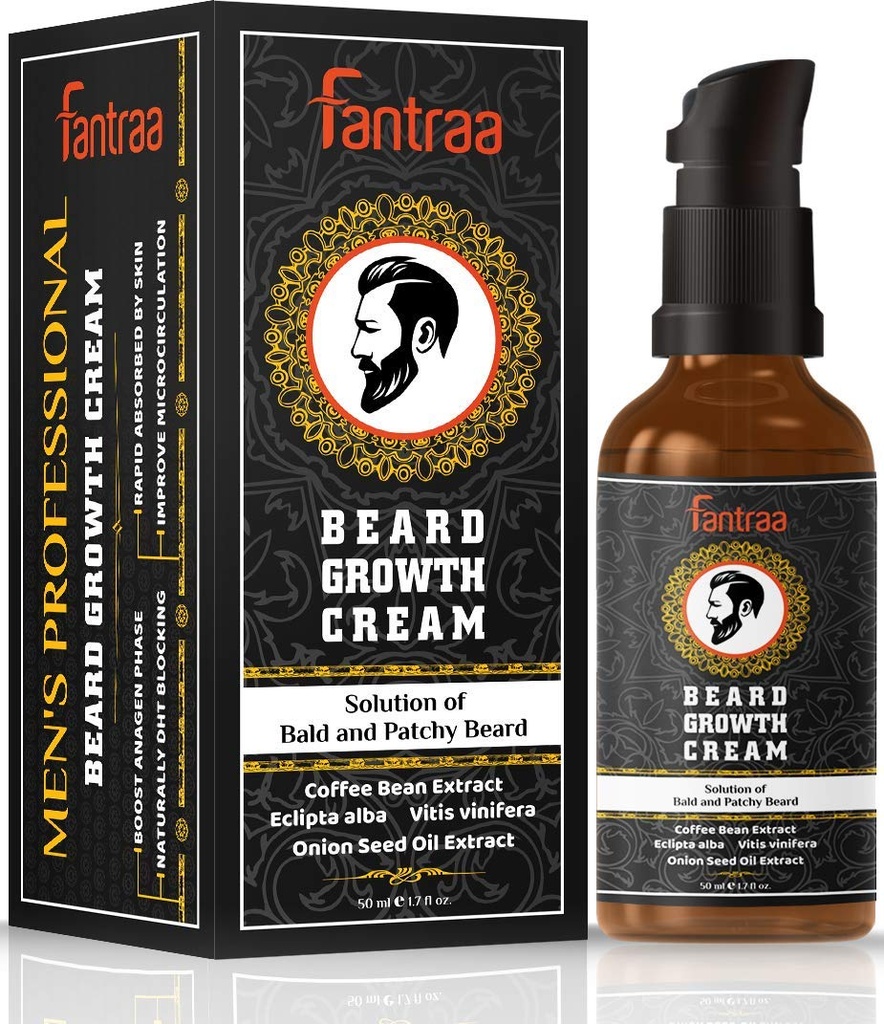 Beard Growth Cream - 50 ml - Więcej Beard Growth z kawy Fasola & Cebula Extract- 100% Naturalne 124; Made in India