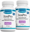 EuroMedica BosPro - Boswellia Serrata Extract Supplement - Dietetyczny Suplement do Zdrowego Płuca - Herbal Supplement Formula - 60 Softgels, 2 Pack (120 Softgels)