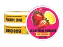 LyvWel 56mg Kofeina Pouches Energy - Pink Lemonade, Ananasowa Crush, Mango Crush - Fruity Clean Energy & Focus Boost with Guarana - 3- Pack Sampler (48 Total Pouches)
