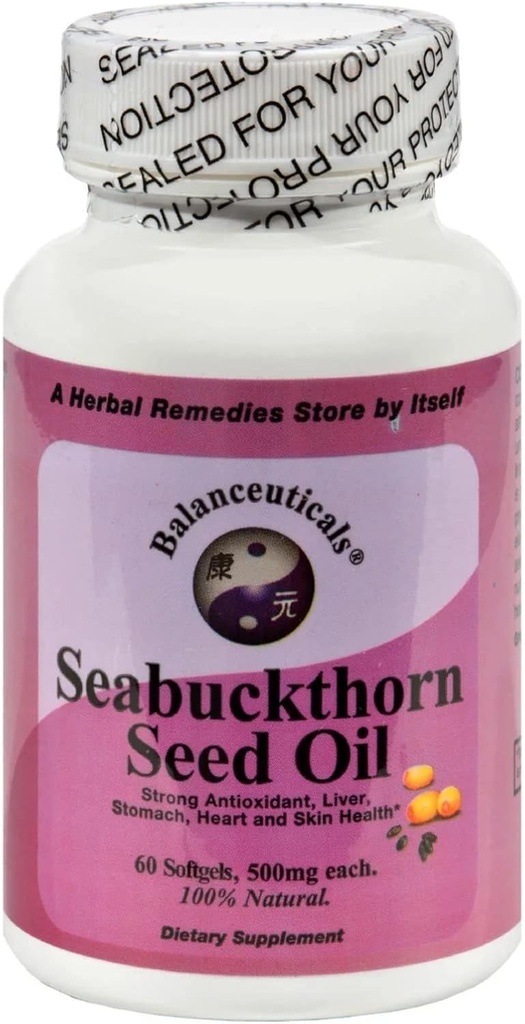 Seabuckthorn Seed Oil, 500 mg Suplement diety Softgels, 60-liczenie butelek