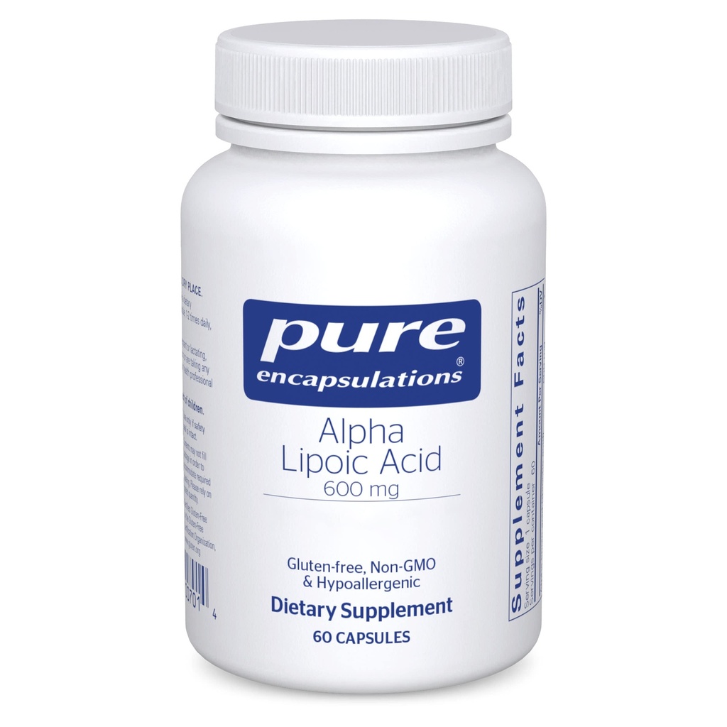 Pure Encapsulations Alpha Lipoic Acid 600 mg - ALA Supplement for Liver Support, Antioksydants, Nerve Health, Cardival Health & Carbohydrate Support - Premium Alpha Lipoic Acid - 60 kapsułki