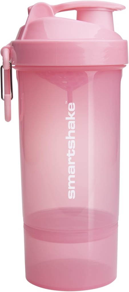 Smartshake O2GO One plastikowe butelki shaker białko 800 ml 124; 27 oz - Leakproof Screw- Lid - BPA Free - Unisex - Light Pink