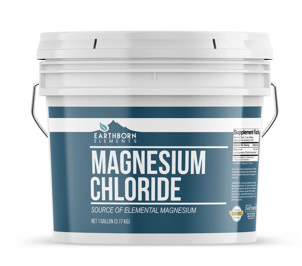 Pierwiastki przyziemne Chlorek magnezu (1 Gallon), Suplement diety, Wielkie Źródło Magnezu pierwiastkowego