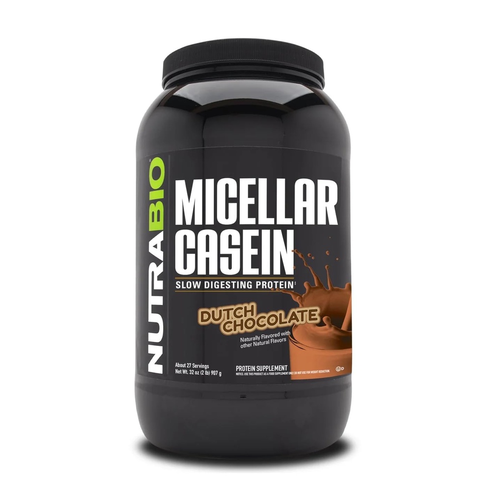 Proszek do protein z kazeiny NutraBio, Proszek z kazeiny mikrokrystalicznej, 25 g białka wolnego od trawienia, Pomaga zachować pełne, Odzysk i wzrost mięśni w ciągu nocy, BCAA & EAA, Gluten Free, Soy Free, 2lb Czekolada