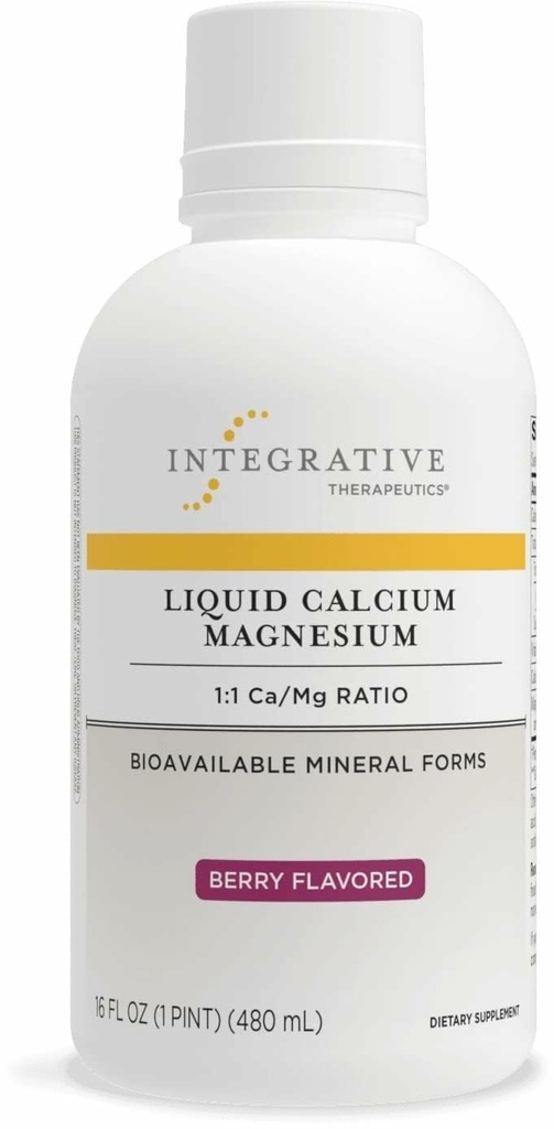 Interaktywna terapia Liquid Calcium Magnez - Suplement Płynny, który wspiera zdrowie kości * - Zawiera witaminy D3 i kompleks magnezu - Bez glutenu i Dairy - Berry, 16 oz (32 Servings)