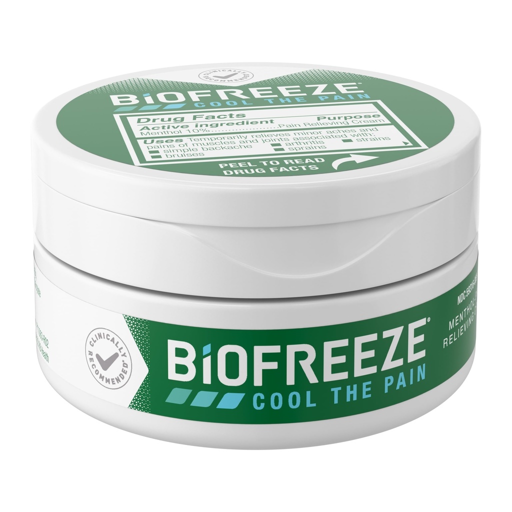 Biofreeze Pain Relief Cream dla Knee, Neck, Hip, Joint, Shoulder, & Simple Backache, Artreatre Pain Reliever, Sore Muscle Relief, Chłodzenie Menthol Pain Cream, 3 Oz