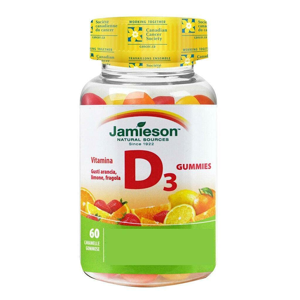 Jamieson Witamina D Gumiaki 1000 j.m. - Pomarańcza, Truskawka, Lemon, 60