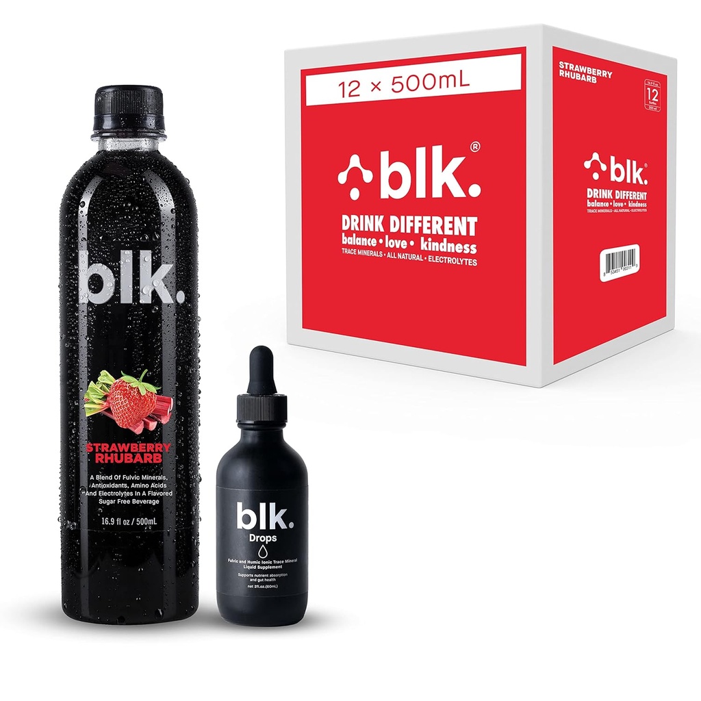 12ct Truskawkowy rabarbar i 1ct koncentrat blk. Krople i biodostępny Fulvic & Humic Acid ponad 77 Ślady minerałów pomaga naprawy i przywracanie komórek i podstawowych minerałów w organizmie